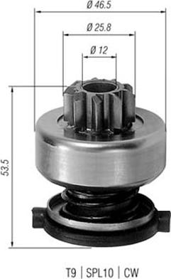 Magneti Marelli 940113020226 - Ведущая шестерня, бендикс, стартер autospares.lv