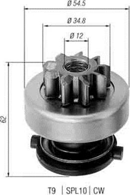 Magneti Marelli 940113020271 - Ведущая шестерня, бендикс, стартер autospares.lv