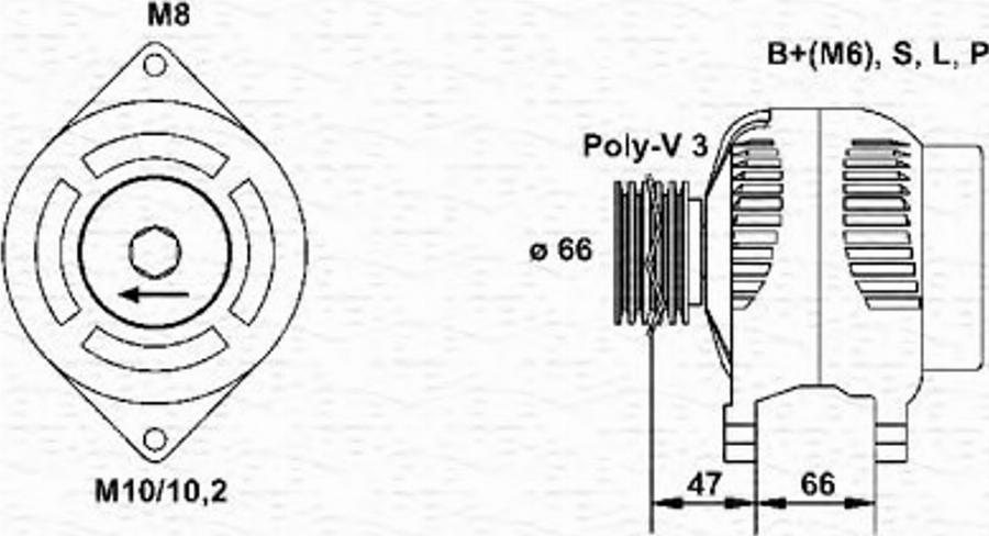 Magneti Marelli 943356935010 - Генератор autospares.lv