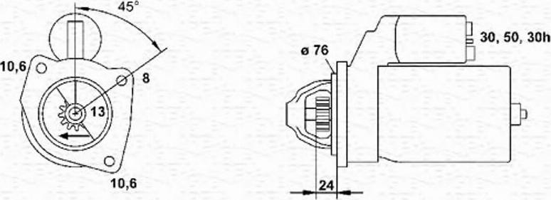 Magneti Marelli 943253136010 - Стартер autospares.lv