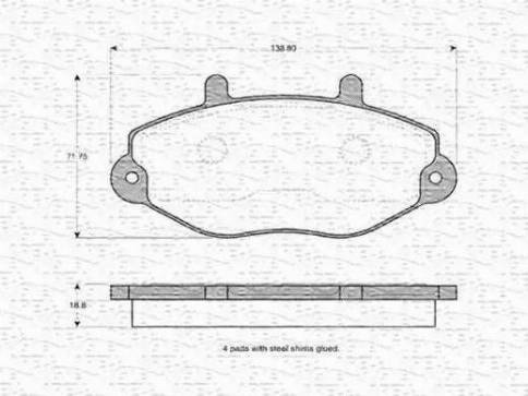 Magneti Marelli 430216170552 - Тормозные колодки, дисковые, комплект autospares.lv