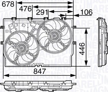 Magneti Marelli 069422579010 - Вентилятор, охлаждение двигателя autospares.lv