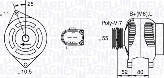 Magneti Marelli 063535250200 - Генератор autospares.lv