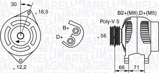 Magneti Marelli 063533250590 - Генератор autospares.lv