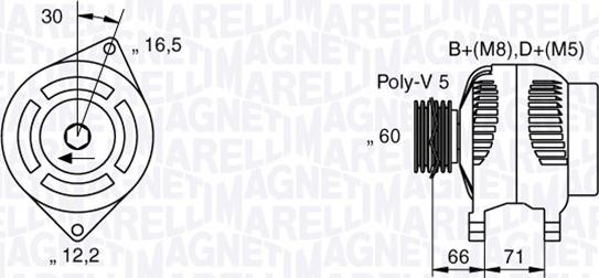 Magneti Marelli 063533250580 - Генератор autospares.lv