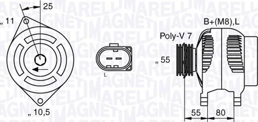 Magneti Marelli 063533250530 - Генератор autospares.lv