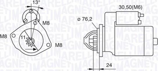 Magneti Marelli 063521090110 - Стартер autospares.lv