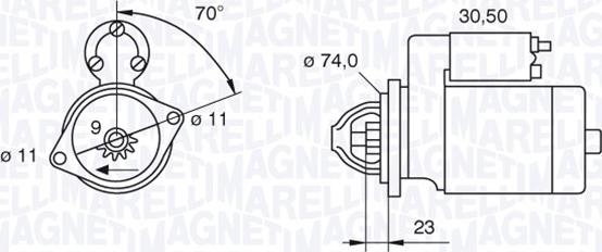 Magneti Marelli 063521090350 - Стартер autospares.lv