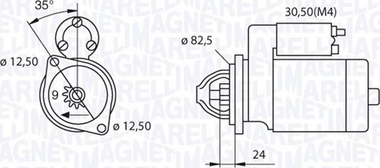 Magneti Marelli 063521093570 - Стартер autospares.lv