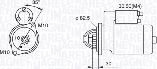 Magneti Marelli 063521092500 - Стартер autospares.lv