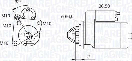 Magneti Marelli 063521081800 - Стартер autospares.lv