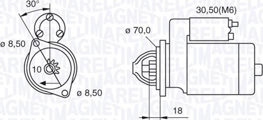 Magneti Marelli 063521082170 - Стартер autospares.lv