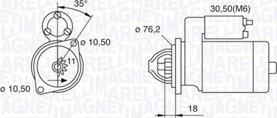 Magneti Marelli 063521070460 - Стартер autospares.lv