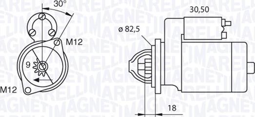 Magneti Marelli 063521101380 - Стартер autospares.lv