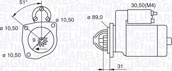 Magneti Marelli 063522310050 - Стартер autospares.lv