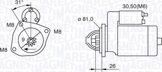 Magneti Marelli 063522230130 - Стартер autospares.lv