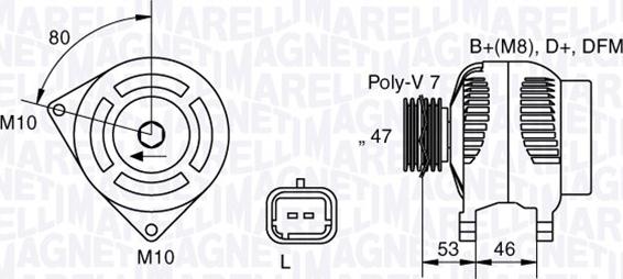 Magneti Marelli 063341734010 - Генератор autospares.lv