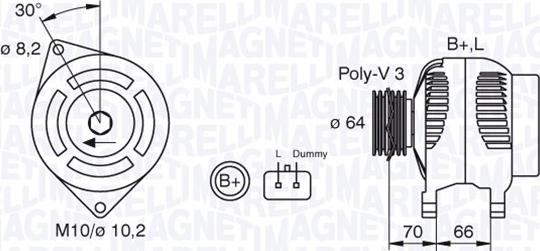 Magneti Marelli 063310506010 - Генератор autospares.lv