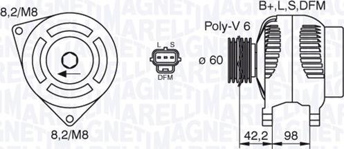 Magneti Marelli 063380009010 - Генератор autospares.lv