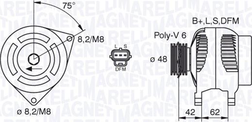 Magneti Marelli 063380008010 - Генератор autospares.lv