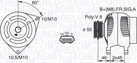 Magneti Marelli 063380002010 - Генератор autospares.lv