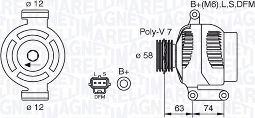 Magneti Marelli 063388502010 - Генератор autospares.lv