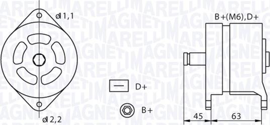 Magneti Marelli 063320060010 - Генератор autospares.lv