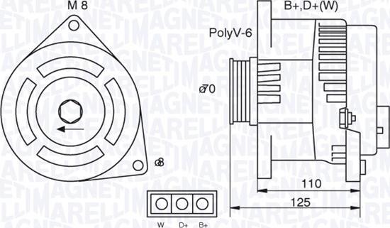 Magneti Marelli 063321346010 - Генератор autospares.lv