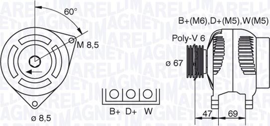 Magneti Marelli 063321347010 - Генератор autospares.lv