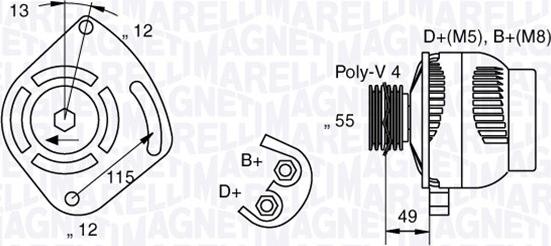 Magneti Marelli 063321715010 - Генератор autospares.lv