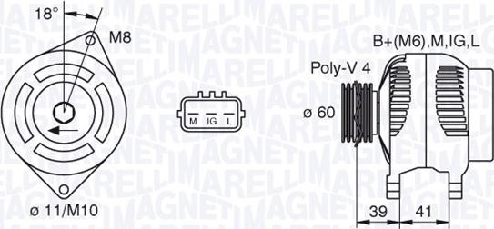 Magneti Marelli 063377438010 - Генератор autospares.lv