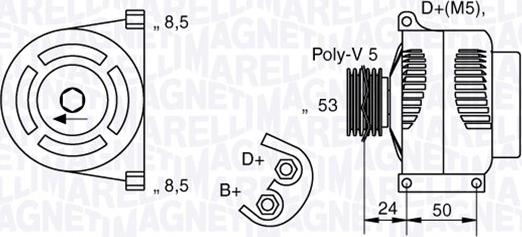 Magneti Marelli 063377009010 - Генератор autospares.lv