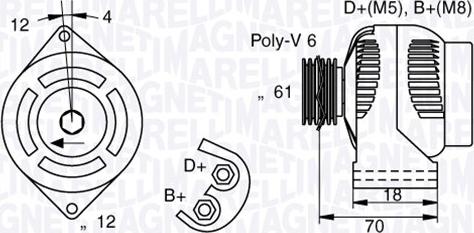 Magneti Marelli 063377005010 - Генератор autospares.lv