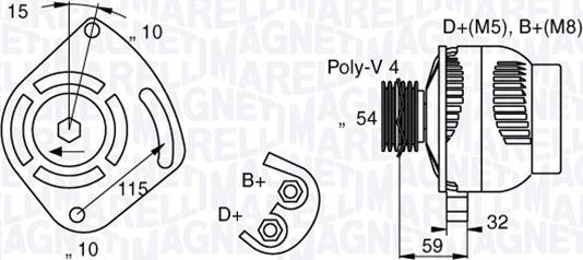 Magneti Marelli 063377001010 - Генератор autospares.lv