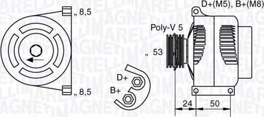 Magneti Marelli 063377002010 - Генератор autospares.lv