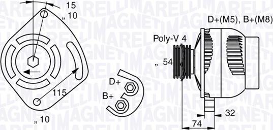 Magneti Marelli 063377011010 - Генератор autospares.lv