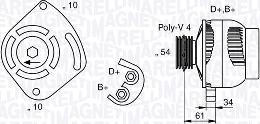 Magneti Marelli 063377030010 - Генератор autospares.lv