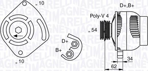 Magneti Marelli 063377031010 - Генератор autospares.lv