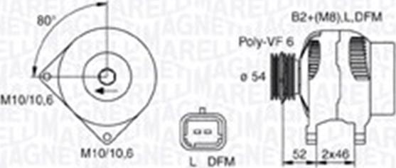 Magneti Marelli 063730027010 - Генератор autospares.lv