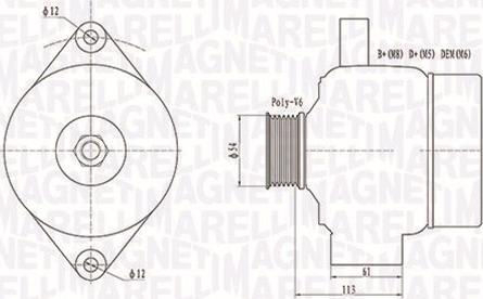 Magneti Marelli 063731952010 - Генератор autospares.lv