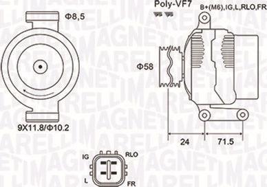 Magneti Marelli 063732029010 - Генератор autospares.lv