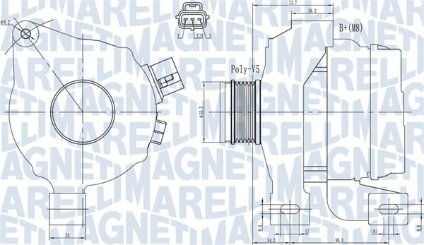 Magneti Marelli 063731966010 - Генератор autospares.lv