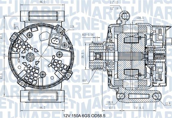 Magneti Marelli 063731546110 - Генератор autospares.lv