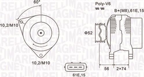 Magneti Marelli 063731580010 - Генератор autospares.lv