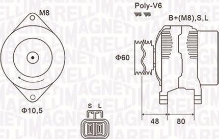 Magneti Marelli 063731607010 - Генератор autospares.lv