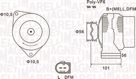 Magneti Marelli 063731689010 - Генератор autospares.lv