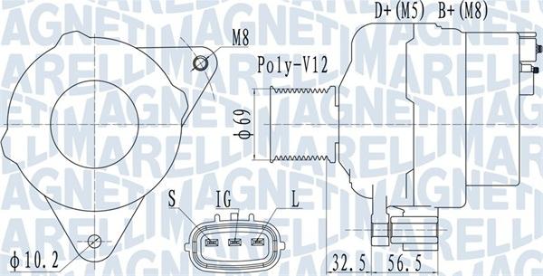 Magneti Marelli 063731633010 - Генератор autospares.lv