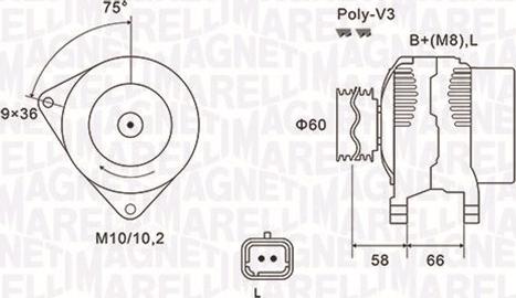 Magneti Marelli 063731637010 - Генератор autospares.lv