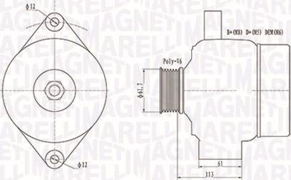 Magneti Marelli 063731890010 - Генератор autospares.lv