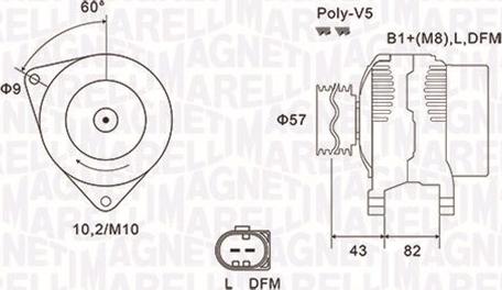 Magneti Marelli 063731759010 - Генератор autospares.lv